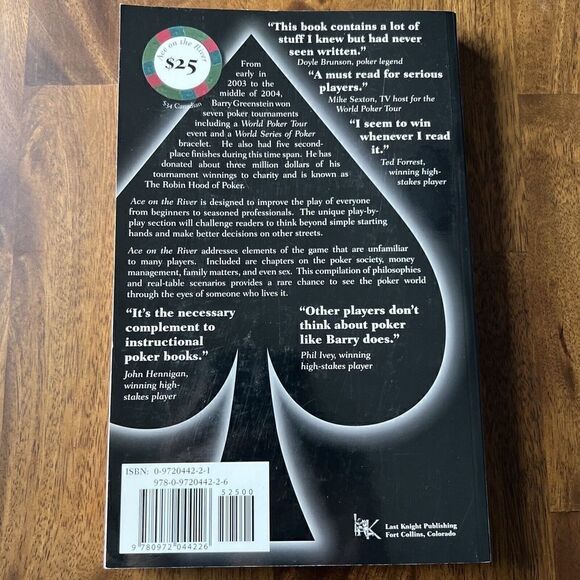Ace on the River : An Advanced Poker Guide by Barry Greenstein 2005 - Picture 2 of 5